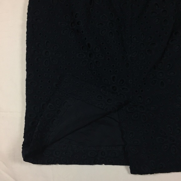 J. Crew navy blue pinwheel eyelet No. 2 skirt 2 - Picture 7 of 7